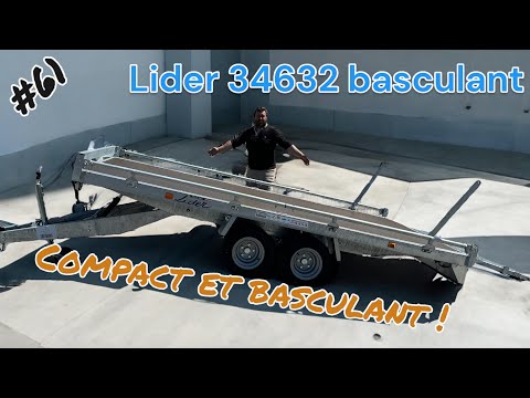 Remorque plateau roues dessous LIDER 3.5m - PTAC : 2000 Kg - 2 essieux freinés - 355 x 180 cm - Reference -T-UT20294_5