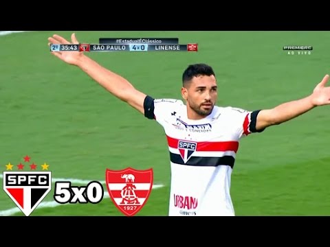 São Paulo 5 x 0 Linense - Gols e Melhores Momentos - Campeonato Paulista 08/04/2017
