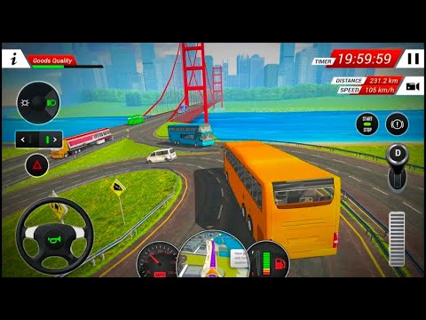 Euro Bus Driving Simulator  Red Bus Unlocked Android Gameplay,