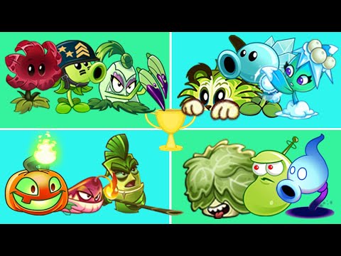 Team  Mega Gatling Pea+ Pokra Vs 03 Team Plant - Which Team Plant Strongest？- PvZ 2 Team Plant