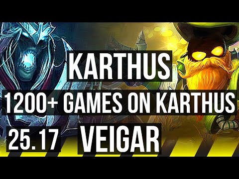KARTHUS & Nami vs VEIGAR & Senna (ADC) | 1200+ games | BR Challenger | 25.17