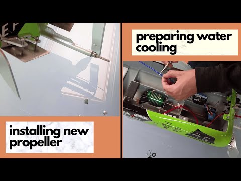 Preparing water cooling and installing new propeller on rc boat