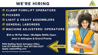 PDQ Staffing North Arlington - Arlington & Grand Prairie Jobs