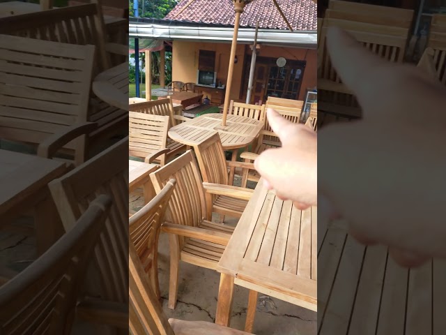 Outdoor Teak Garden Furniture Extending Table 120cm round and 170cm Oval #furniturejepara