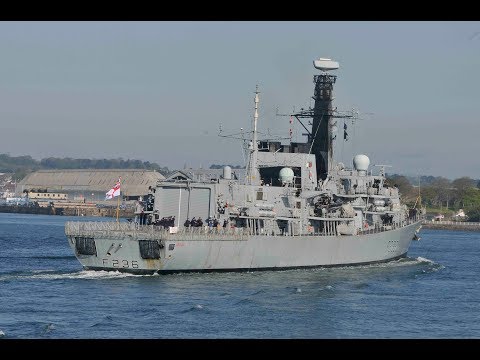 HMS MONTROSE F236 ENTERS DEVONPORT NAVAL BASE AT DEVIL'S POINT - 5th May 2018