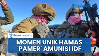 VIDEO Hamas Pamer Senjata dan Seragam 'Rampasan' di Hadapan Militer Israel saat Bebaskan Sandera