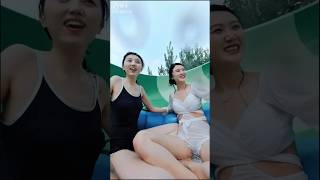 中国美女とプールデート彼氏目線China Water Part  Water slider #shorts #bikini #beautiful