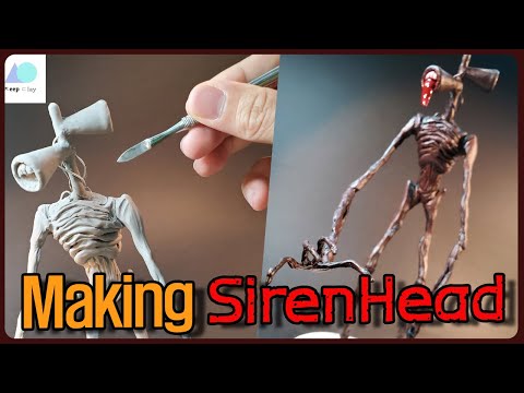 Making SirenHead with Polymer clay [Trevor Henderson Creatures] Sculpture (Timelapse 4K) l 사이렌헤드 만들기