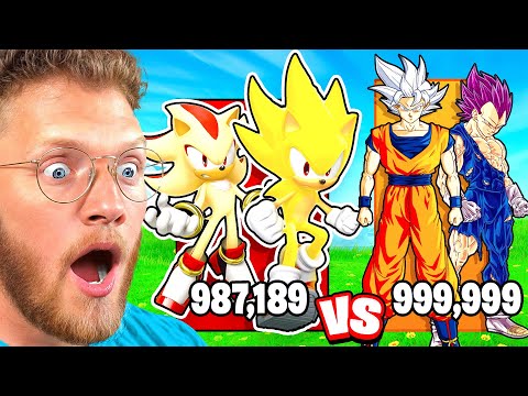 DBZ VS SONIC Universe POWER LEVEL COMPARISON!