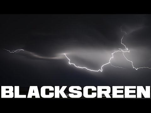 Rain Thunder and Wind Black Screen Thunderstorm Sounds for Relaxation Sleep or Studying