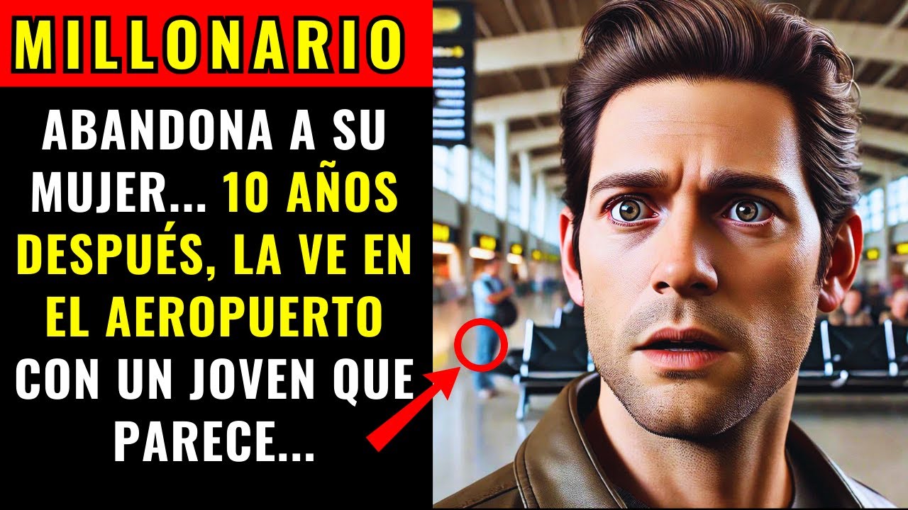 MILLONARIO ABANDONA A SU MUJER... 10 AÑOS DESPUÉS, LA VE EN EL AEROPUERTO CON UN JOVEN QUE PARECE...