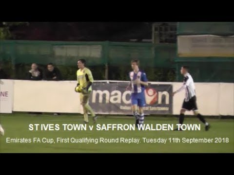 St Ives Town v Saffron Walden Town. FA Cup 1st Qualifying Round Replay. Season 2018-19