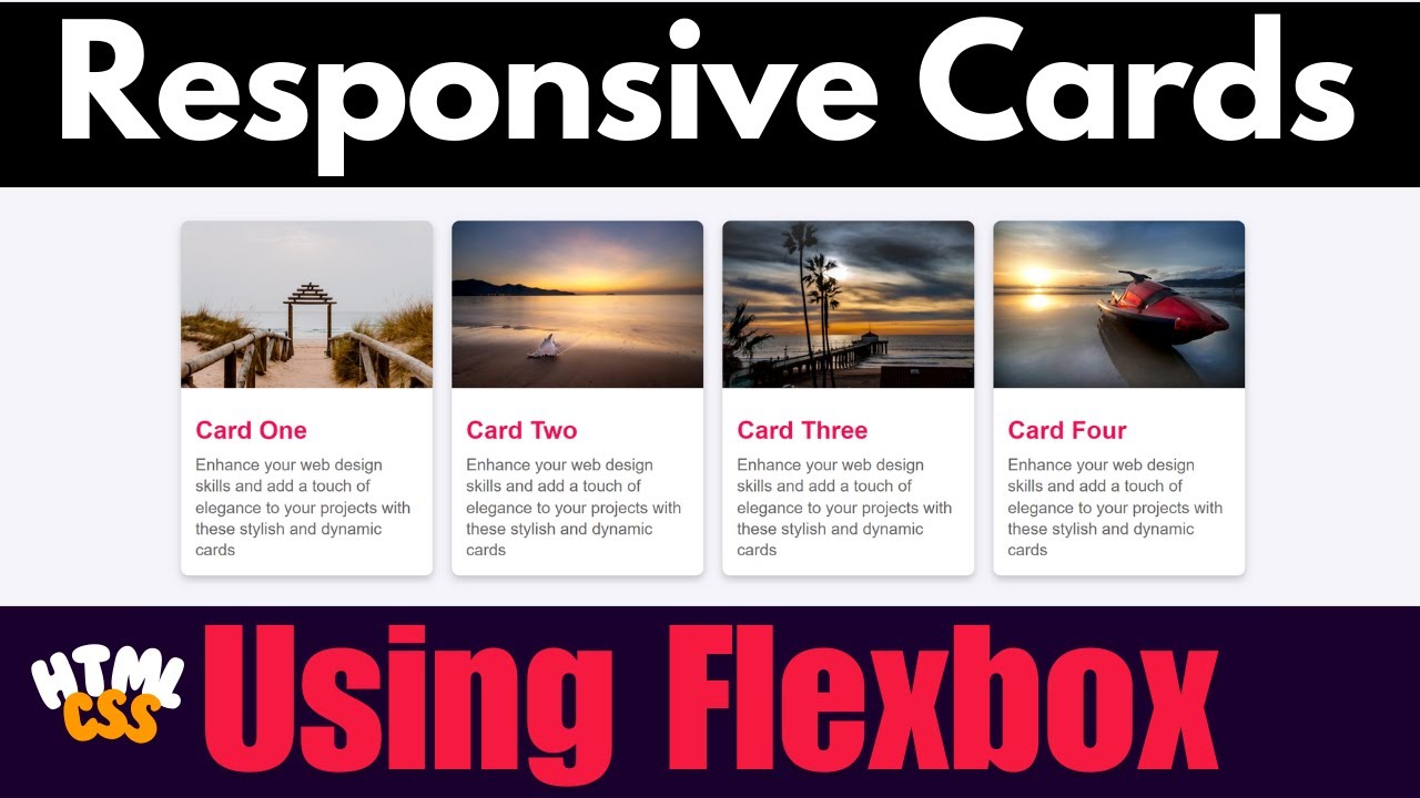 CSS Flexbox Responsive Cards | HTML CSS Card Design