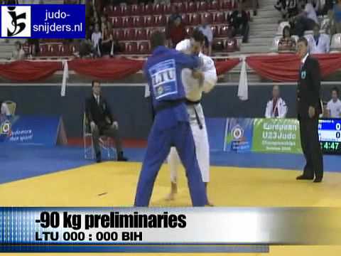 Judo 2009 Antalya: Karolis Bauza (LTU) - Slaven Dubovina (BIH) [-90kg].