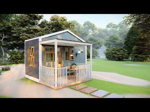14x16 Ft Wooden Cube Tiny House: Escape the Ordinary! Live Comfortably