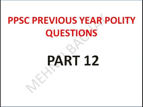 POLITY|PPSC PREVIOUS YEAR QUESTIONS|  Part12 |  HEADMASTER | PRINCIPAL| BPEO |PCS|2020