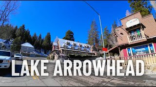 Relaxing Driving, Snowy Road Lake Arrowhead in Winter California, 4K Epic Video 🎥