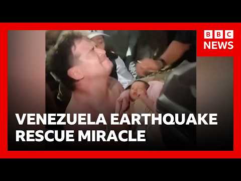 Venezuela earthquake - miracle rescue of mother and baby - 46,000 people missing | BBC News