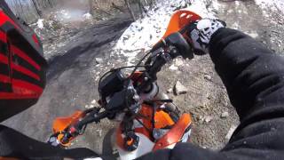 Riding through an old mining tunnel