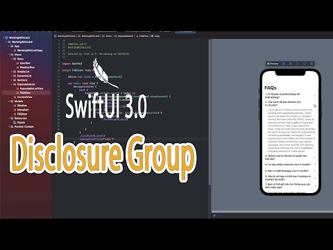 Disclosure Group & hide/show content in List  | SwiftUI 3.0 | Working with List 2 (part 5)