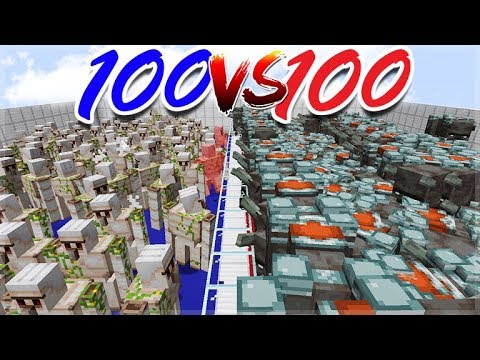 MINECRAFT MOB BATTLES! 100 RAVAGERS Vs 100 IRON GOLEMS! WHO WILL WIN!?!?