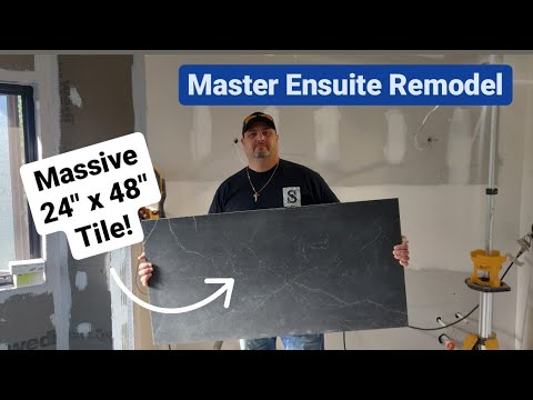 Master Ensuite Bathroom Remodel - Part 2 - (LARGE FORMAT INSTALL - THIS ENSUITE IS ALMOST DONE!)