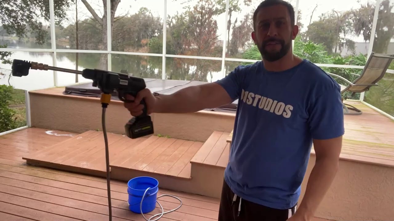 WEMARS Cordless Pressure Washer, 24V 4000mAh 200W Max 400PSI Battery-Powered Portable Power Washer