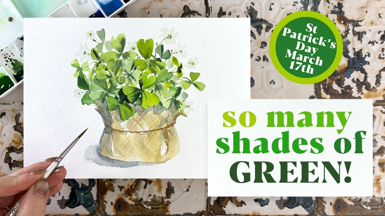 Celebrate ST PATRICK'S DAY with a Magical Watercolour Shamrock!