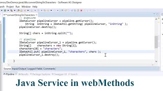 webMethods Java Service to split string into array of characters