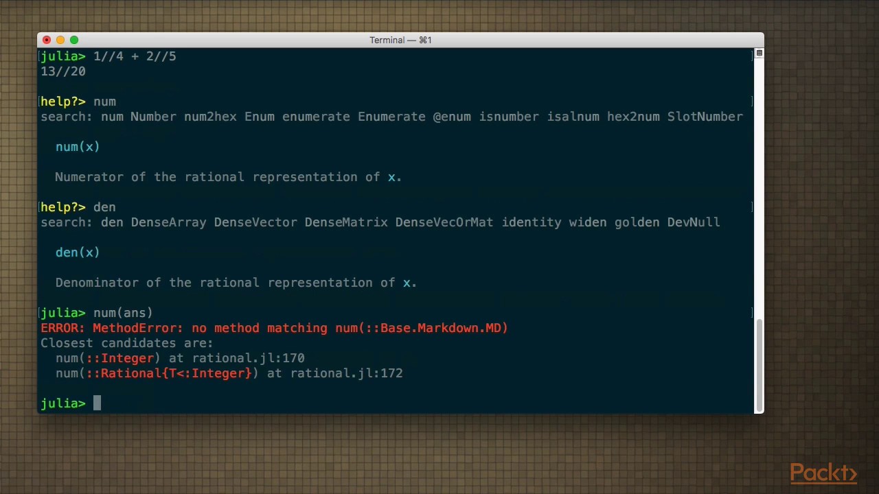 Getting Started With Julia : Numbers | packtpub.com