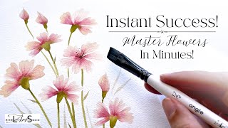 Quick Painting for Busy People!! 🤪🤗 Easy, Fun, & Beautiful Watercolor Flowers Perfect for Beginners!