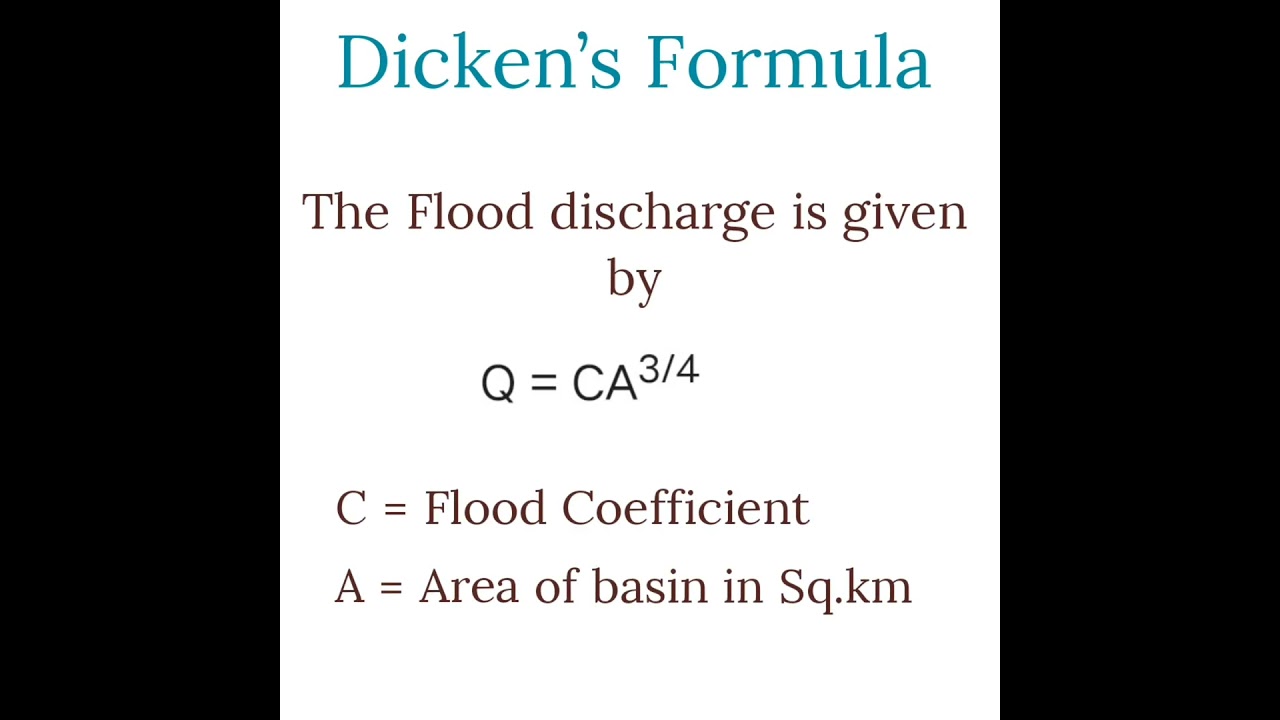 Dicken's formula I Flood Discharge I IrrigationEngineering#civilengineering #competitiveexam #shorts