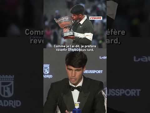 🤕 Blessé au poignet droit, Alcaraz, pourrait ne pas défendre son titre à Roland-Garros #shorts