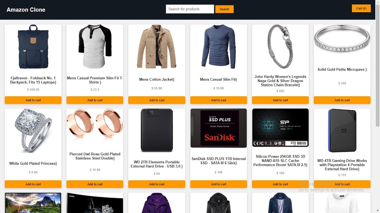 Amazon Clone using Html, Css and Javascript