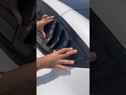 CARBON FIBER REAR WINDOW MOLDED LOUVER TRIMS FOR TESLA MODEL 3/Y ⚠️ #tesla #dubai #viral  #trending