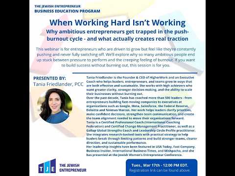 When Working Hard Isn’t Working by Tania Friedlander