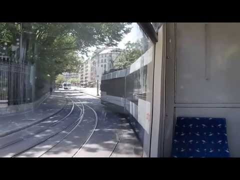 Riding on Tram 12 to Plainpalais in Geneva where the Patek Philippe Museum and the flea market are