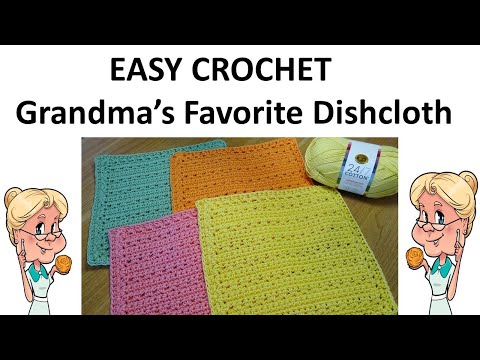 EASY CROCHET  Grandma's Favorite Dishcloth Tutorial - #lionbrand