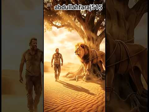 The Giant, the Tree, and the Chained Lion 📝  In the middle of an endless desert, a gianقصص #اكسبلور