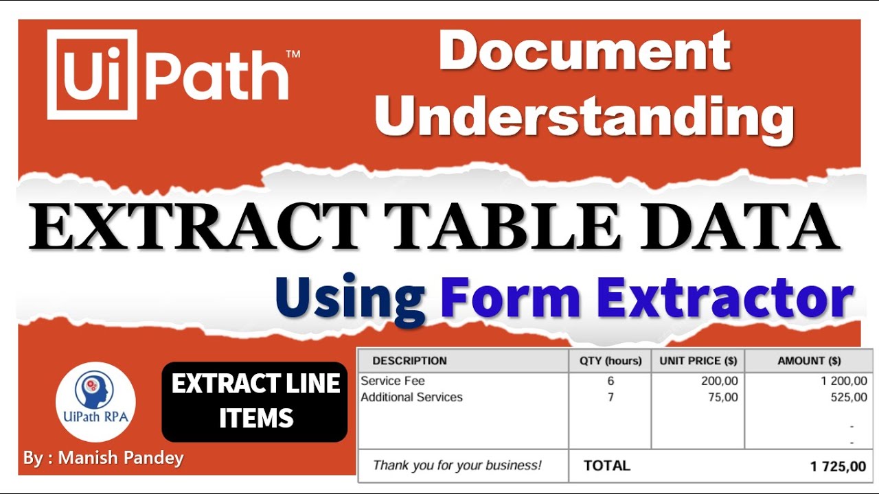 Extract Table Data Using Form Extractor in UiPath Document Understanding