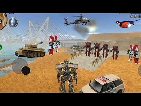 Vegas Crime Simulator (Transformer Fight Army Robot Car) Transformer Kill Guard Car Robot - Gameplay