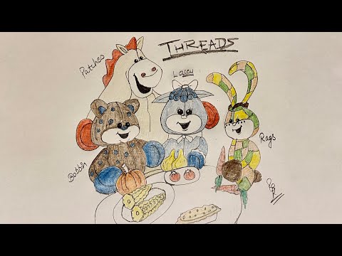 How to draw Threads Characters from Everland Entertainment (Patches, Bobbin, Lacey and Rabs)