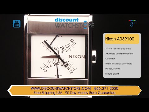 Nixon A039100 Men's R1G1 White Dial White Leather Strap Watch Review Video