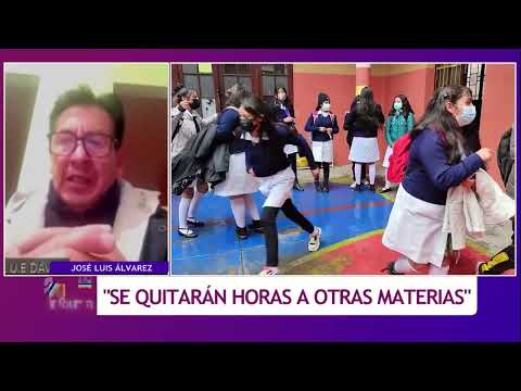 José Luis Álvarez, Dirigente del Magisterio de La Paz, contenidos en la malla curricular 2023.