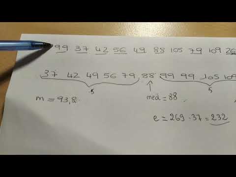 Médiane moyenne et étendue d'une série statistique