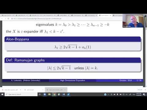 High Dimensional Expanders and Ramanujan Complexes - Alexander Lubotzky