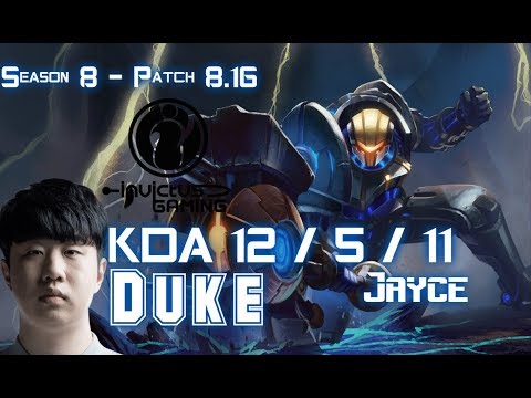 IG Duke JAYCE vs RYZE Top  - Patch 8.16 KR Ranked