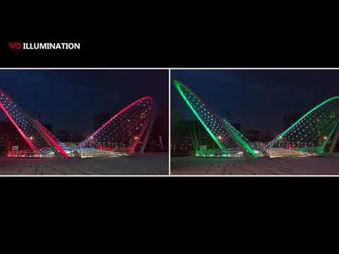 Outdoor building facade architectural led lighting project