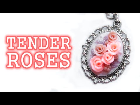 DIY Jewerly 🌹 Tender Roses Necklace 🌹 Polymer clay