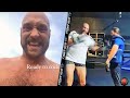TYSON FURY SMASHING UP THE PADS! IN TREMENDOUS PHYSICAL SHAPE AS TRAINING CONTINUES FOR WILDER FIGHT